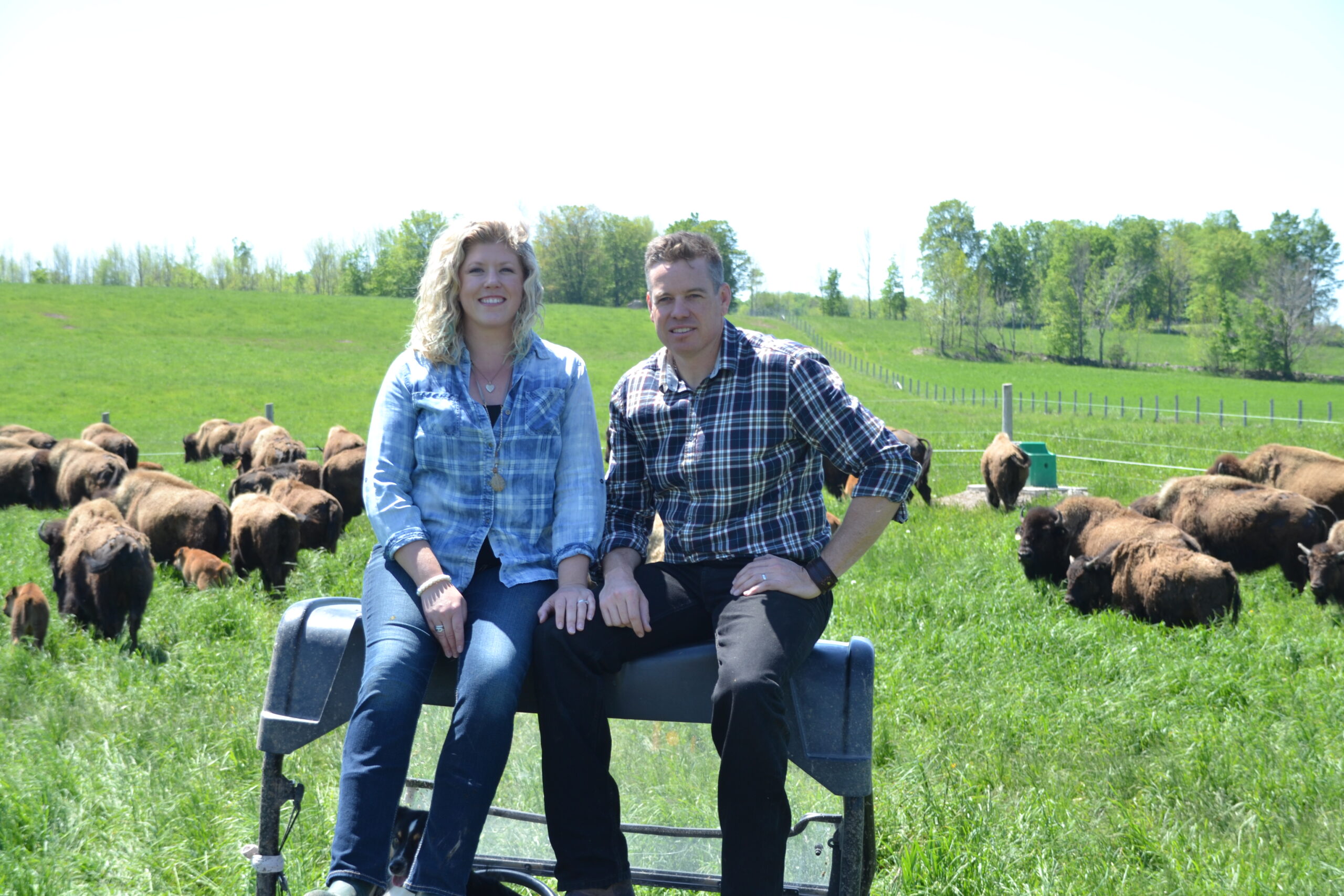 Mark and Heather Shouldice with bison