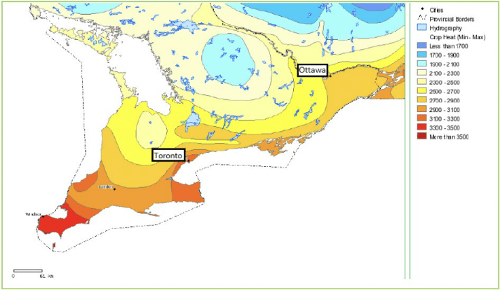 agricultural map of Ontario