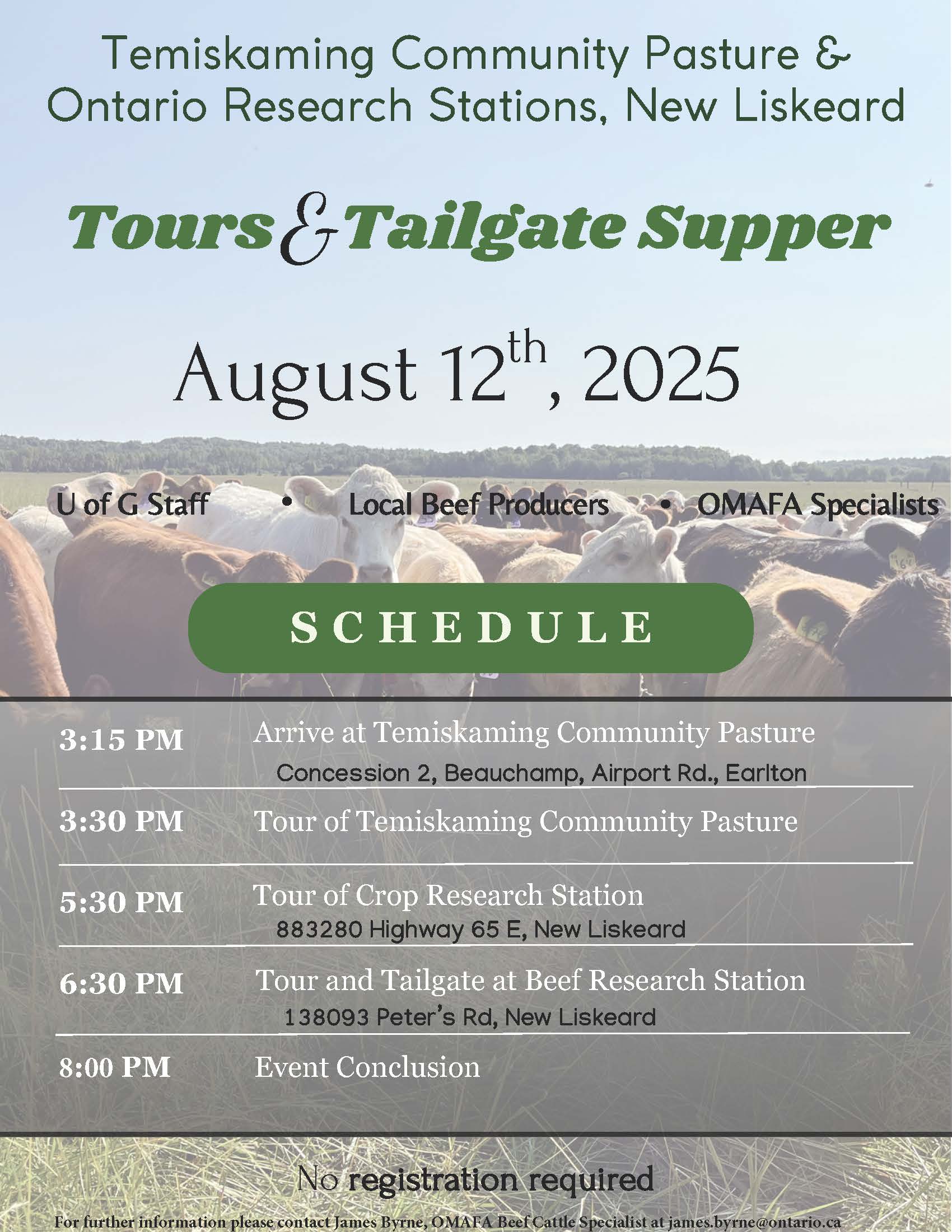Temiskaming Community Pasture and NLARS Tours draft promotional posters